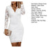 Elegant Ladies Wrap Bodycon Dress with Soft Lace Long Sleeves for Parties and Daily Wear